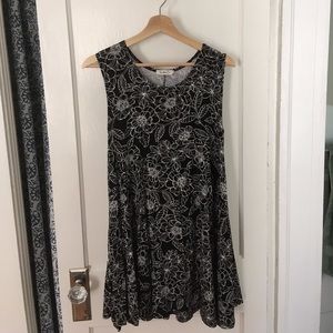 Cute black floral swing dress